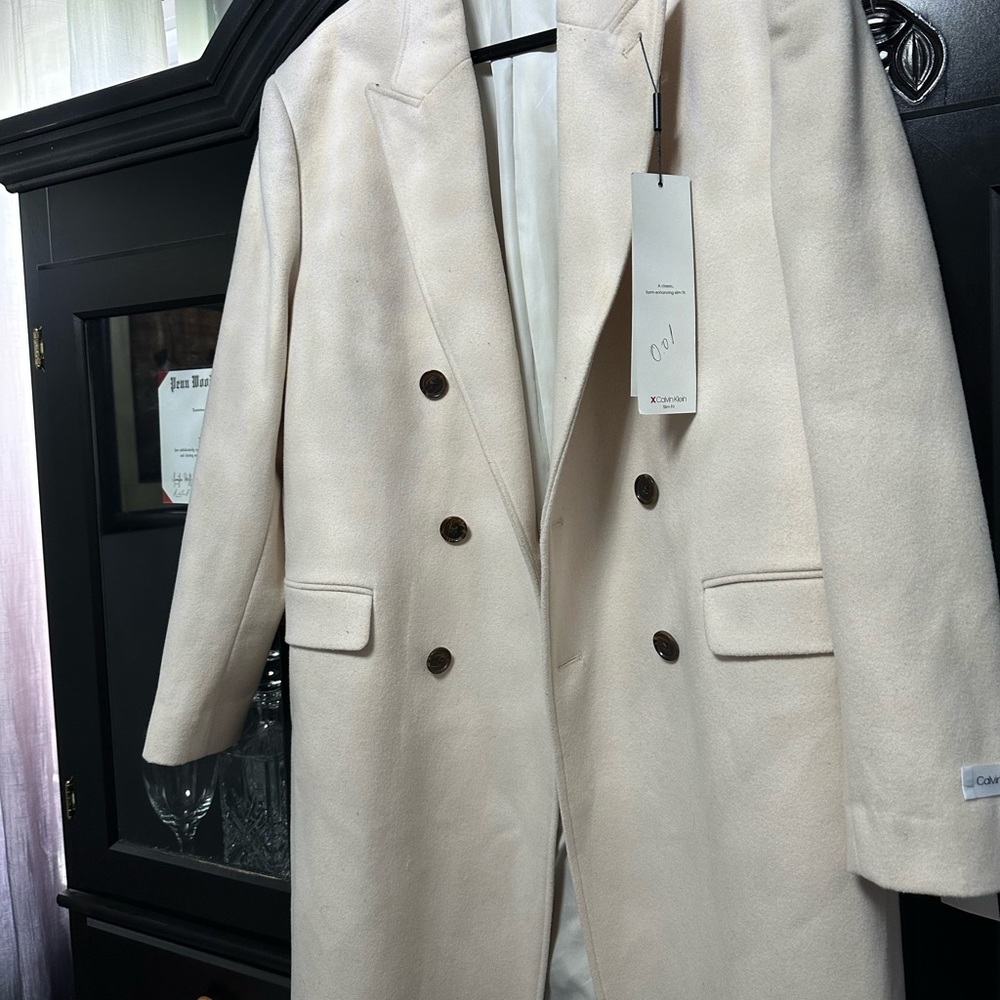 Men’s Calvin Klein Double Breasted Wool Coat! Brand New Never Worn!